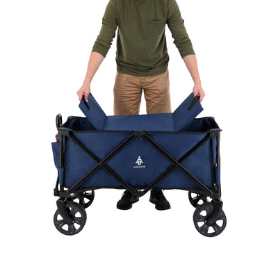 Woods Outdoor Collapsible Garden Utility Wagon Cart, Supports Up to 225lbs, Navy