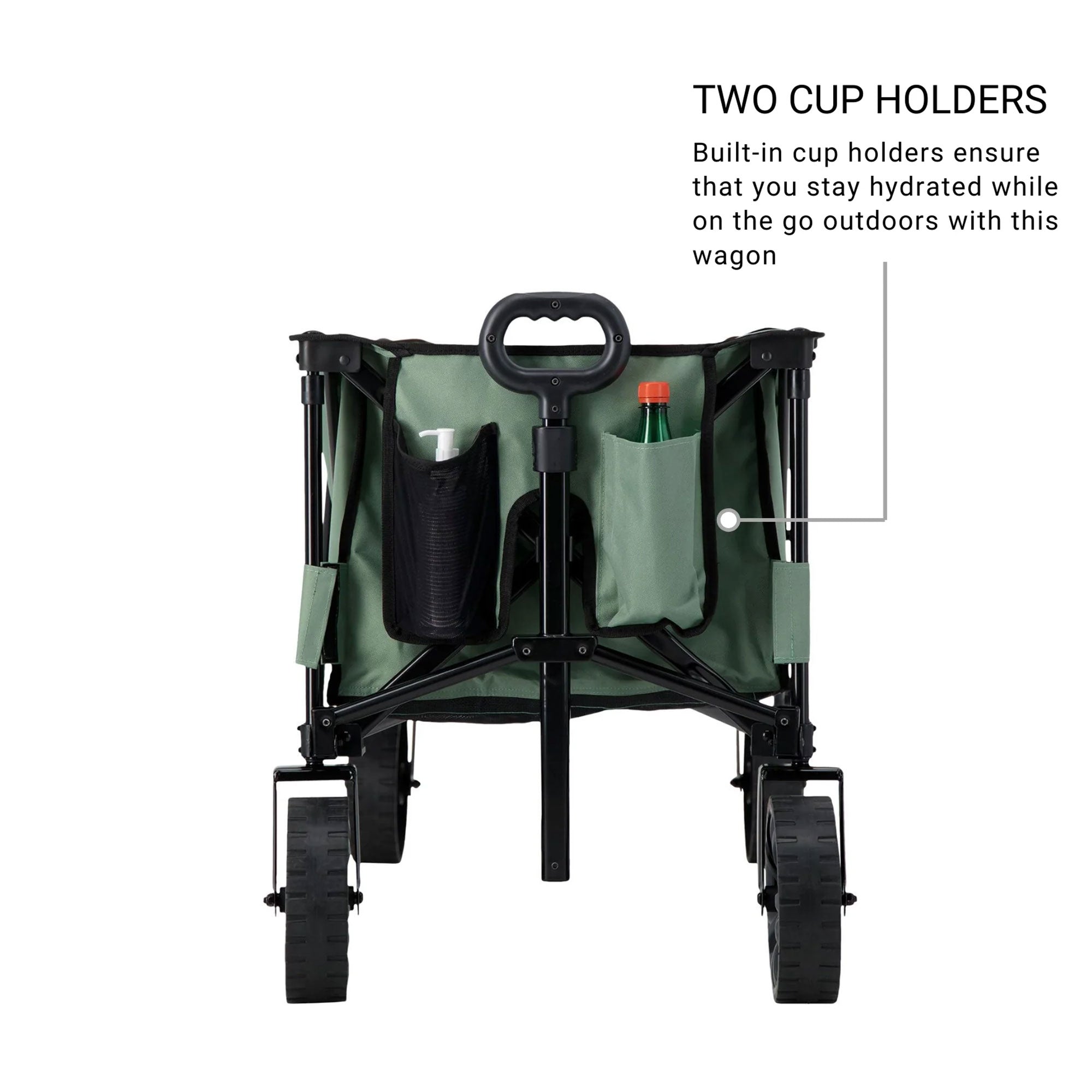 Woods Collapsible Garden Utility Wagon Cart, Supports Up to 225 Lbs, Sea Spray