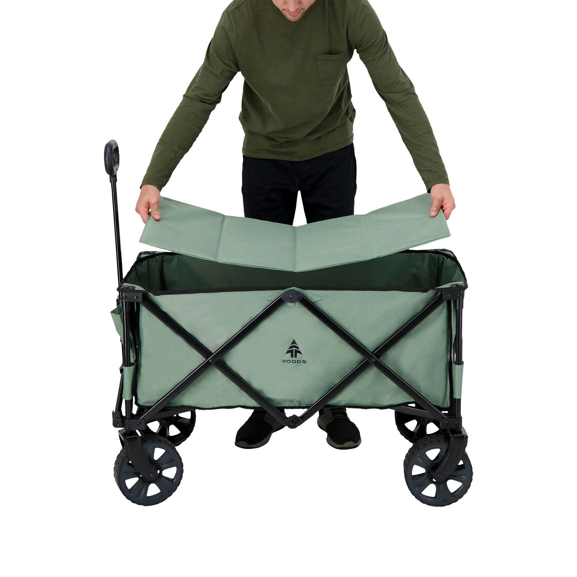 Woods Collapsible Garden Utility Wagon Cart, Up to 225 Lbs, Sea Spray (Used) - VMInnovations