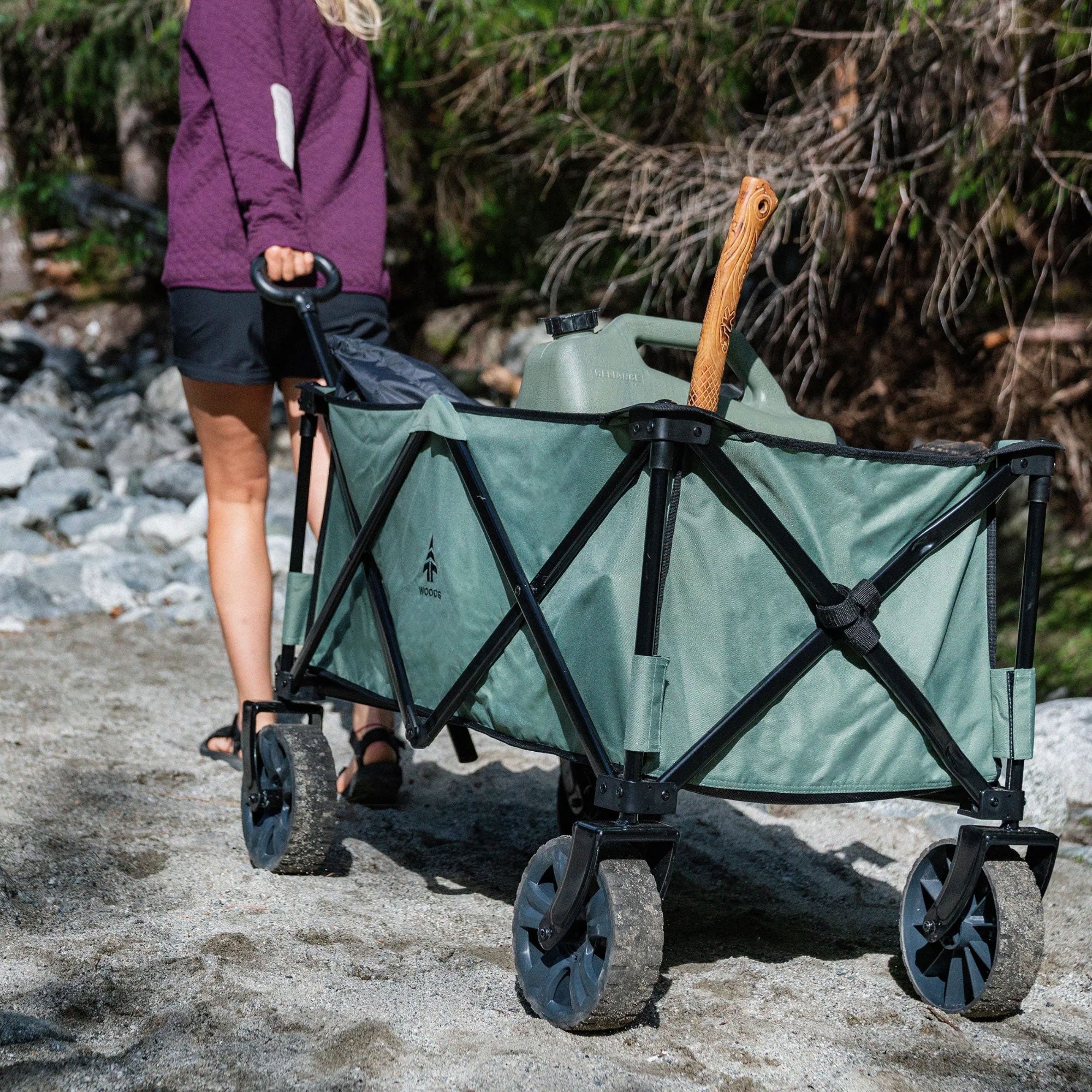 Woods Collapsible Garden Utility Wagon Cart, Up to 225 Lbs, Sea Spray (Used) - VMInnovations