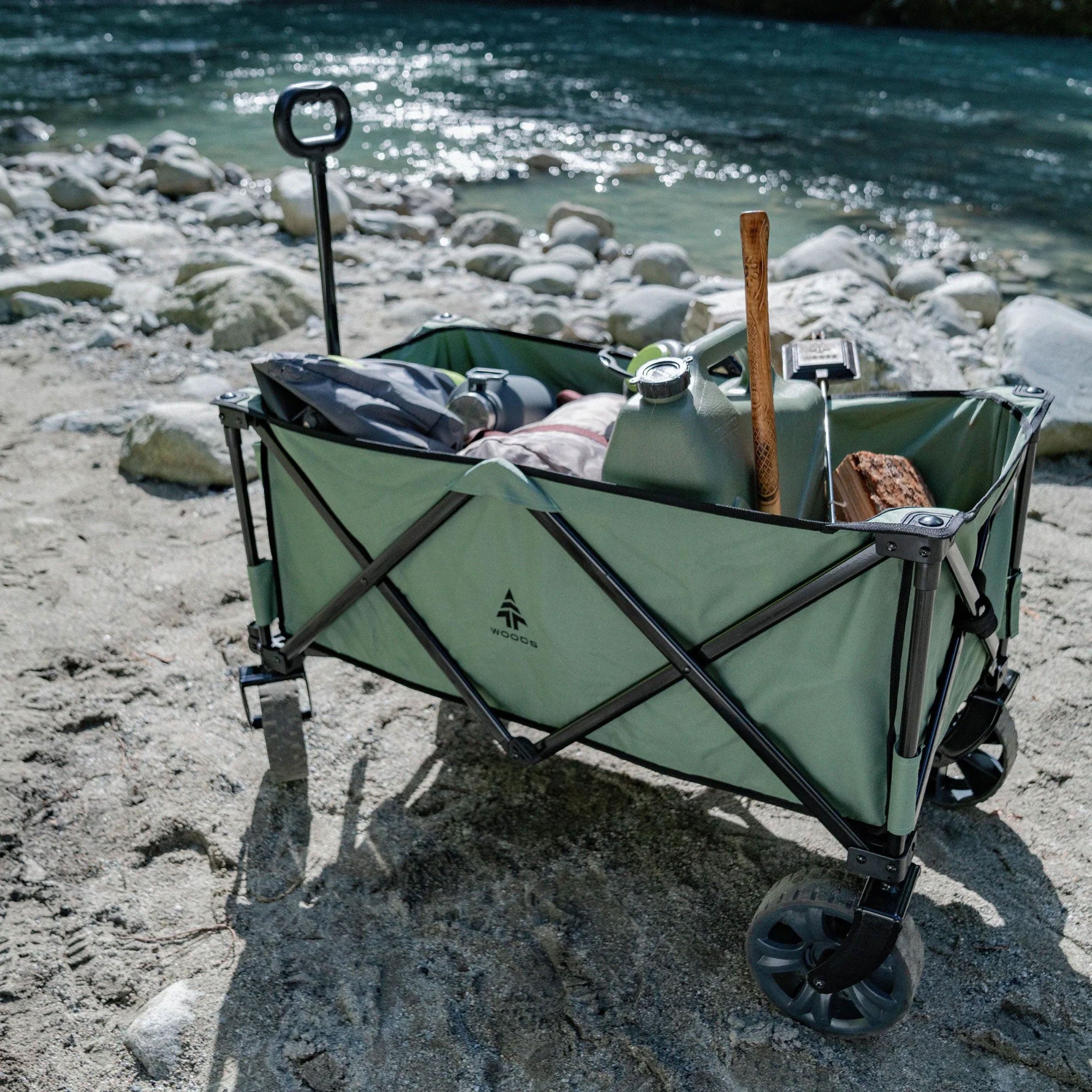 Woods Collapsible Garden Utility Wagon Cart, Up to 225 Lbs, Sea Spray (Used) - VMInnovations