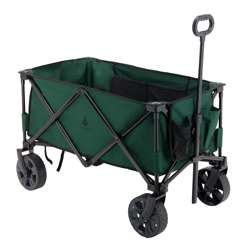 Woods Outdoor Collapsible Garden Utility Wagon Cart, Supports Up to 225lbs,Green