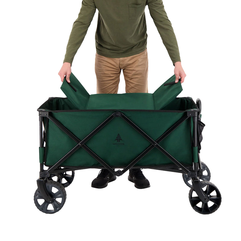 Woods Collapsible Garden Utility Wagon Cart, Supports Up to 225lbs,Green (Used)