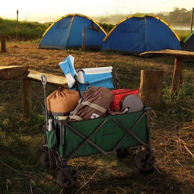 Woods Collapsible Garden Utility Wagon Cart, Supports Up to 225lbs,Green (Used) - VMInnovations