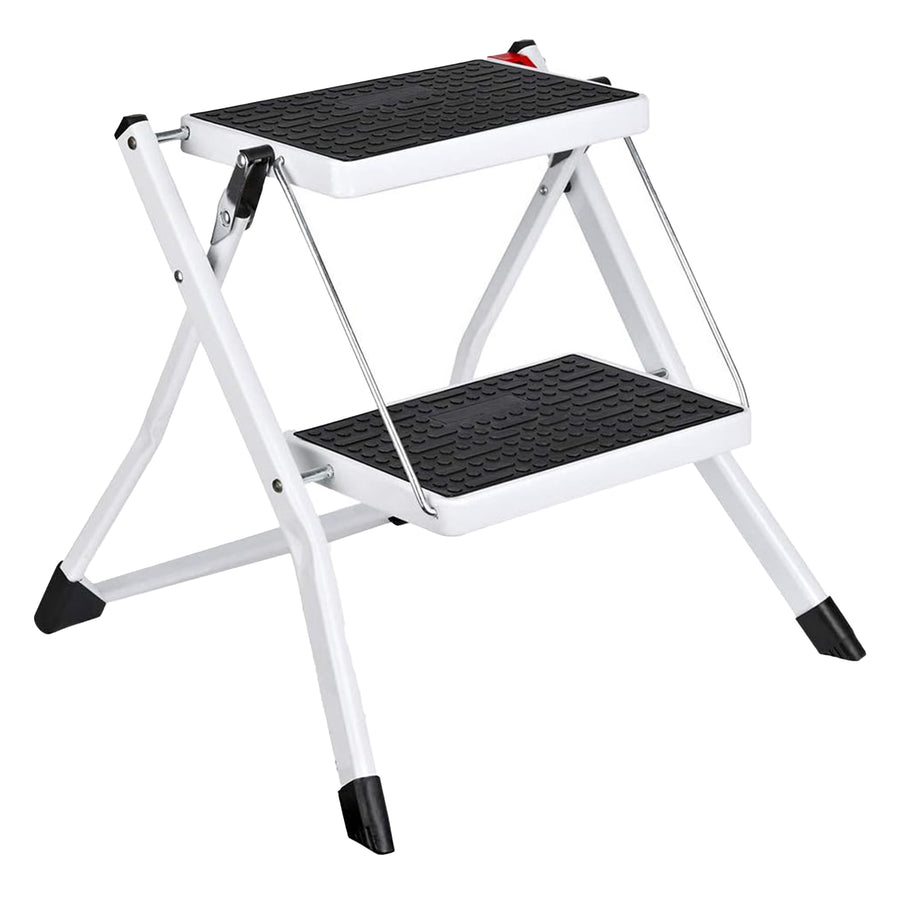 Delxo Steel Folding 2 Mini Stepladder w/Non-Skid Stair & Carry Handle (Open Box) - VMInnovations