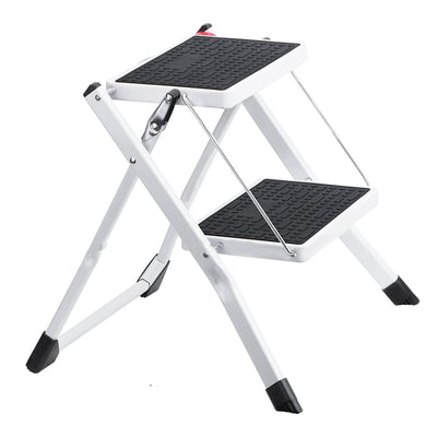 Delxo Steel Folding 2 Step Stool Stepladder w/Non-Skid Stair & Handle (Used) - VMInnovations