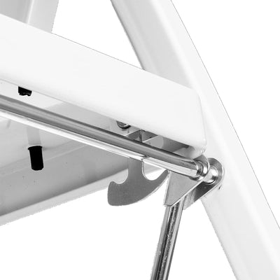 Delxo Steel Non-Slip Folding 4 Step Ladder with Hand Grip, White (Open Box) - VMInnovations