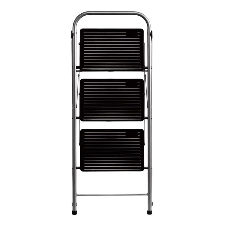 Delxo Folding Portable Steel Non Slip 3 Step Stool w/ Hand Grip, Gray (Open Box)
