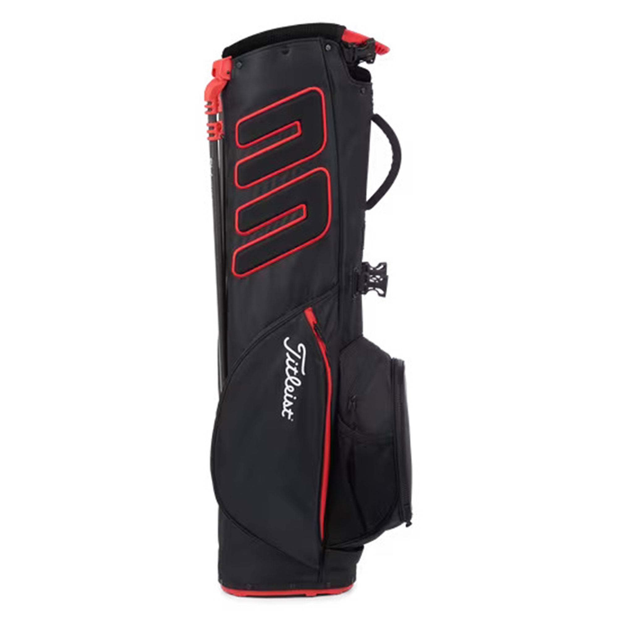 Titleist Players 4 Carbon-S Golf Bag with Stand and Strap, Black/Red (Open Box)