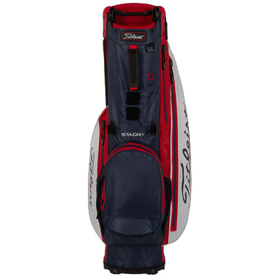 Titleist 4 Waterproof Golf Bag w/ Stand & Strap, White/Navy/Red (For Parts)