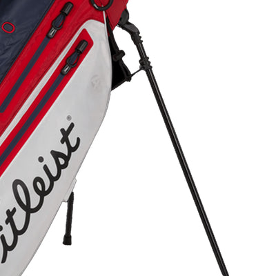 Titleist 4 Waterproof Golf Bag w/ Stand & Strap, White/Navy/Red (For Parts)