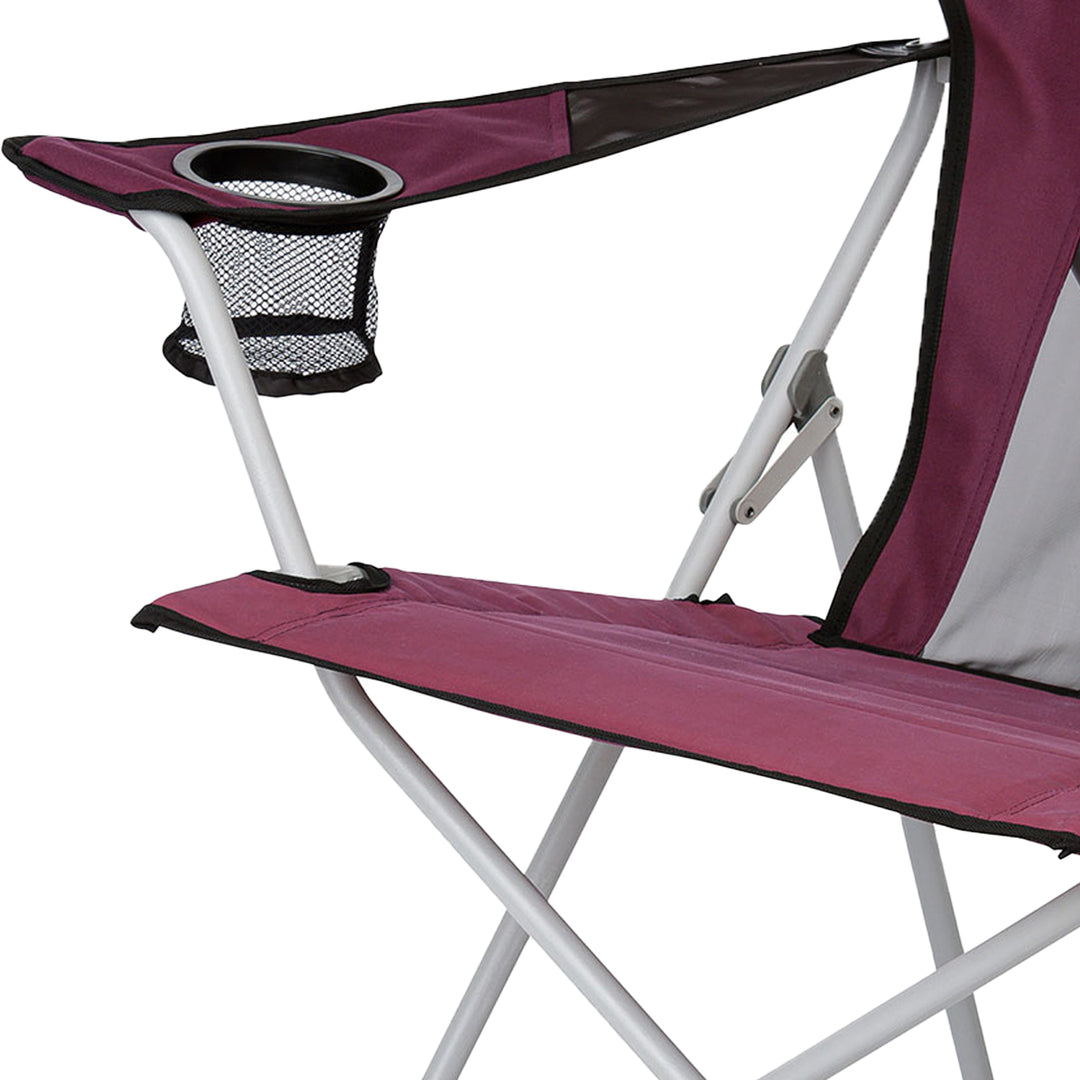 CORE Portable Outdoor Camping Folding Chair w/Carry Storage Bag, Wine (2 Pack) - VMInnovations