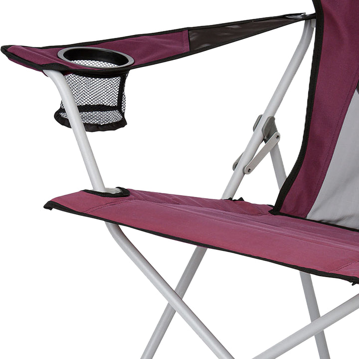 CORE Portable Outdoor Camping Folding Chair w/Carry Storage Bag, Wine (2 Pack) - VMInnovations