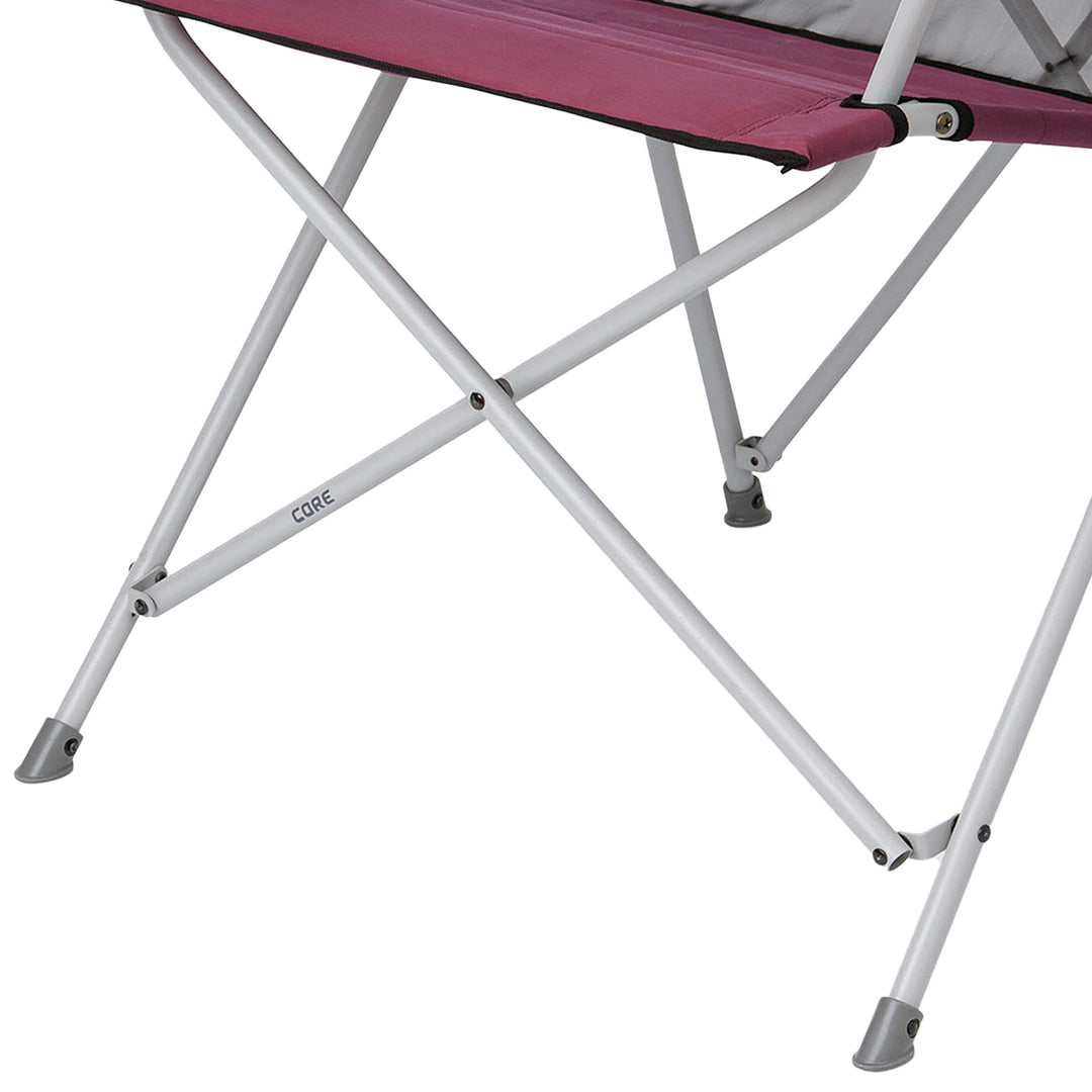 CORE Portable Outdoor Camping Folding Chair w/Carry Storage Bag, Wine (2 Pack) - VMInnovations