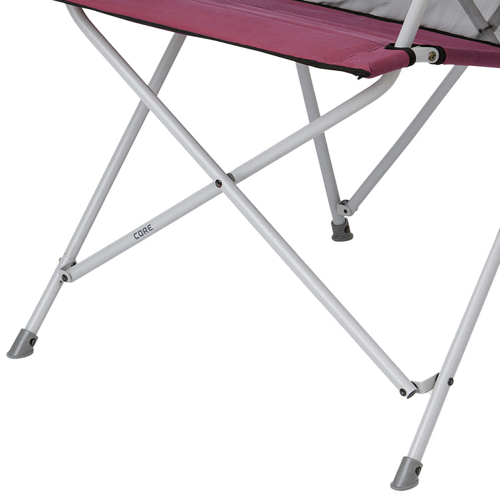 CORE Portable Outdoor Camping Folding Chair w/Carry Storage Bag, Wine (2 Pack) - VMInnovations