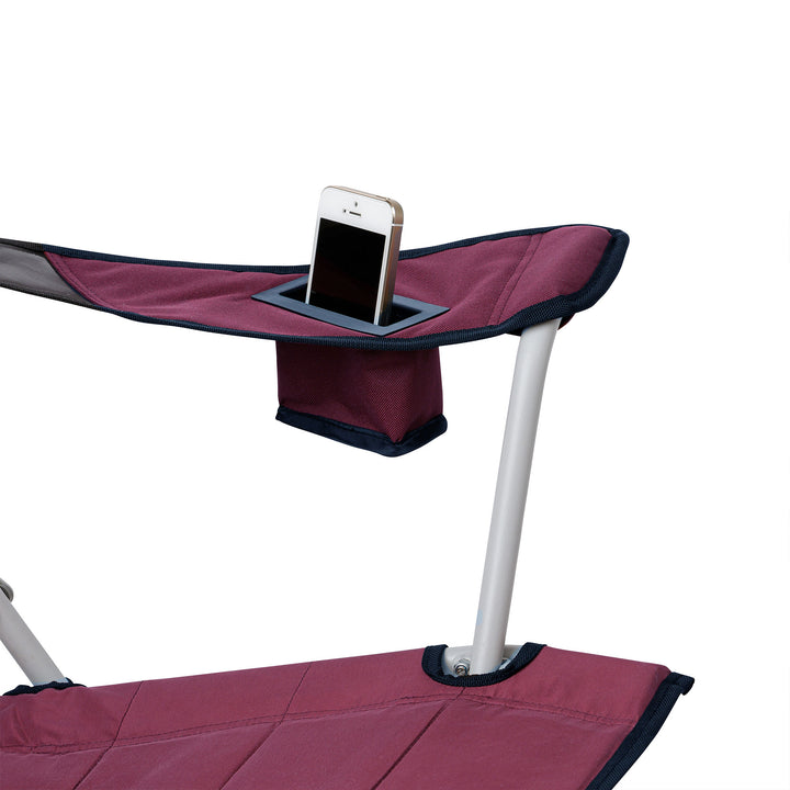 CORE Portable Outdoor Camping Folding Chair w/Carry Storage Bag, Wine (2 Pack) - VMInnovations