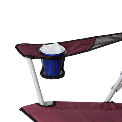 CORE Portable Outdoor Camping Folding Chair w/Carry Storage Bag, Wine (4 Pack) - VMInnovations