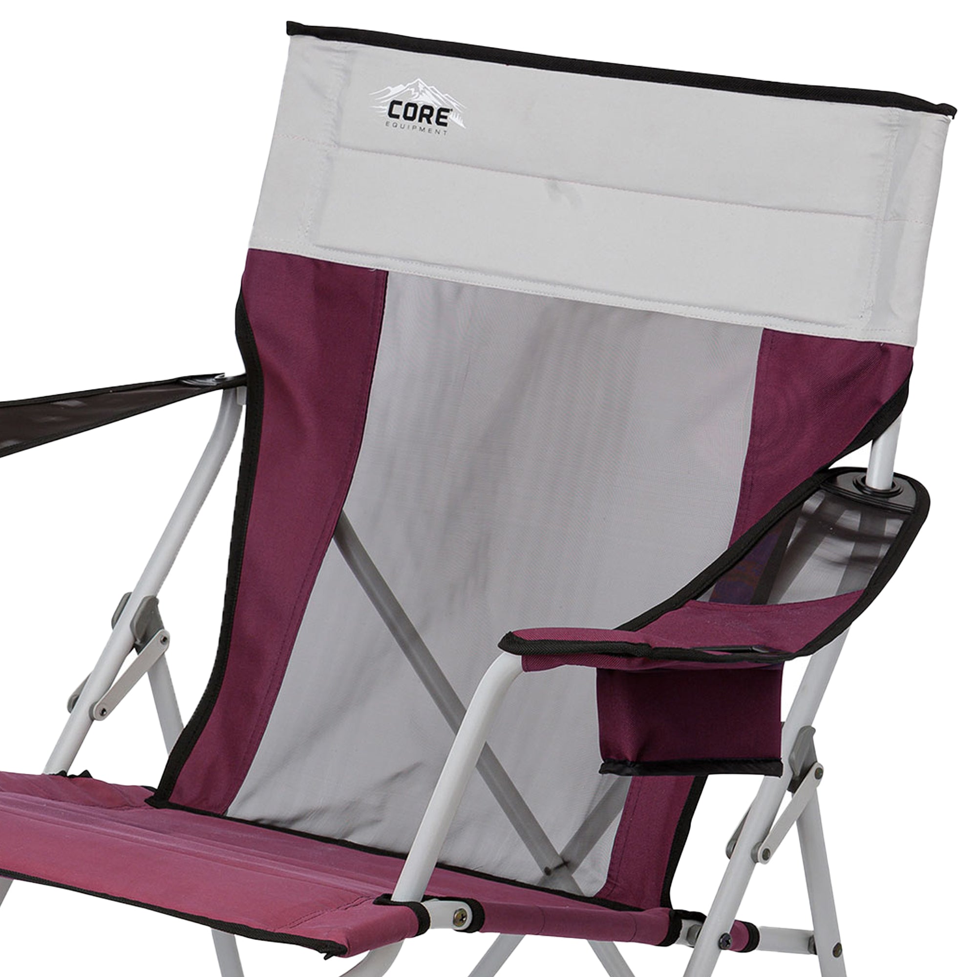 CORE Portable Outdoor Camping Folding Chair w/Carry Storage Bag, Wine (6 Pack) - VMInnovations