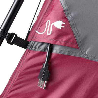 CORE Set of 2 Portable Camping Chair with 11 x 9 Foot 6 Person Cabin Tent, Wine - VMInnovations