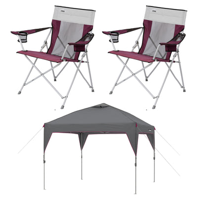 CORE Set of 2 Padded Arm Chair with 300 Pound Capacity & 10x10' Instant Canopy - VMInnovations