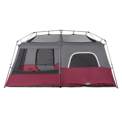 CORE Instant Cabin 14'x9' 9 Person Cabin Tent w/60 Second Assembly, Red (4 Pack)