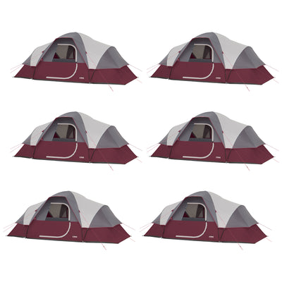 CORE Extended Dome 16 x 9' 9 Person Camping Tent with Air Vents, Red (6 Pack) - VMInnovations