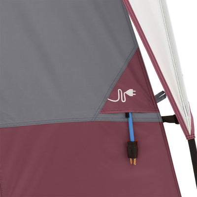 CORE Straight Wall 10 Person Cabin Tent with 2 Rooms & Rainfly, Red (3 Pack)