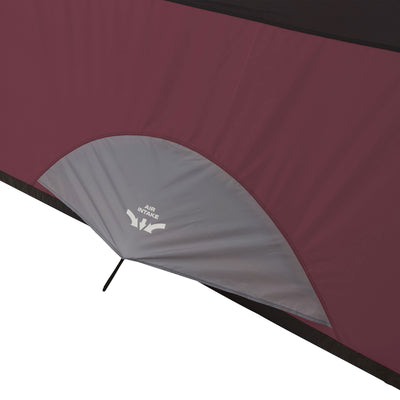 CORE Set of 2 Padded Hard Arm Chair w/9 Person Extended Dome Camping Tent, Wine - VMInnovations