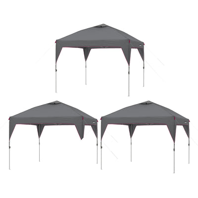 CORE Instant 10 Foot Outdoor Pop Up Shade Canopy Shelter Tent, Gray (3 Pack)