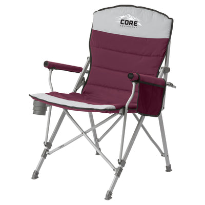 CORE Set of 2 Padded Hard Arm Chair w/Instant Outdoor Pop Up Shade Canopy Tent