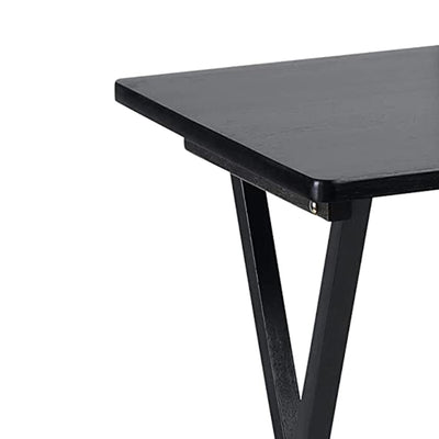 PJ Wood Folding TV Tray, Portable Wooden Table Set with Storage, Black, 6 Piece - VMInnovations