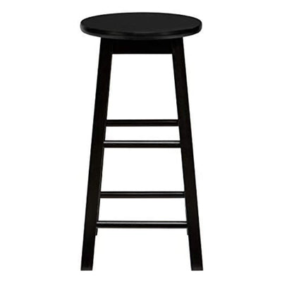 PJ Wood Classic Round Seat 29 Inch Tall Kitchen Counter Stools, Black (Set of 4) - VMInnovations