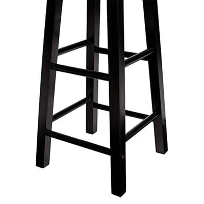 PJ Wood Classic Round Seat 29 Inch Tall Kitchen Counter Stools, Black (Set of 8) - VMInnovations