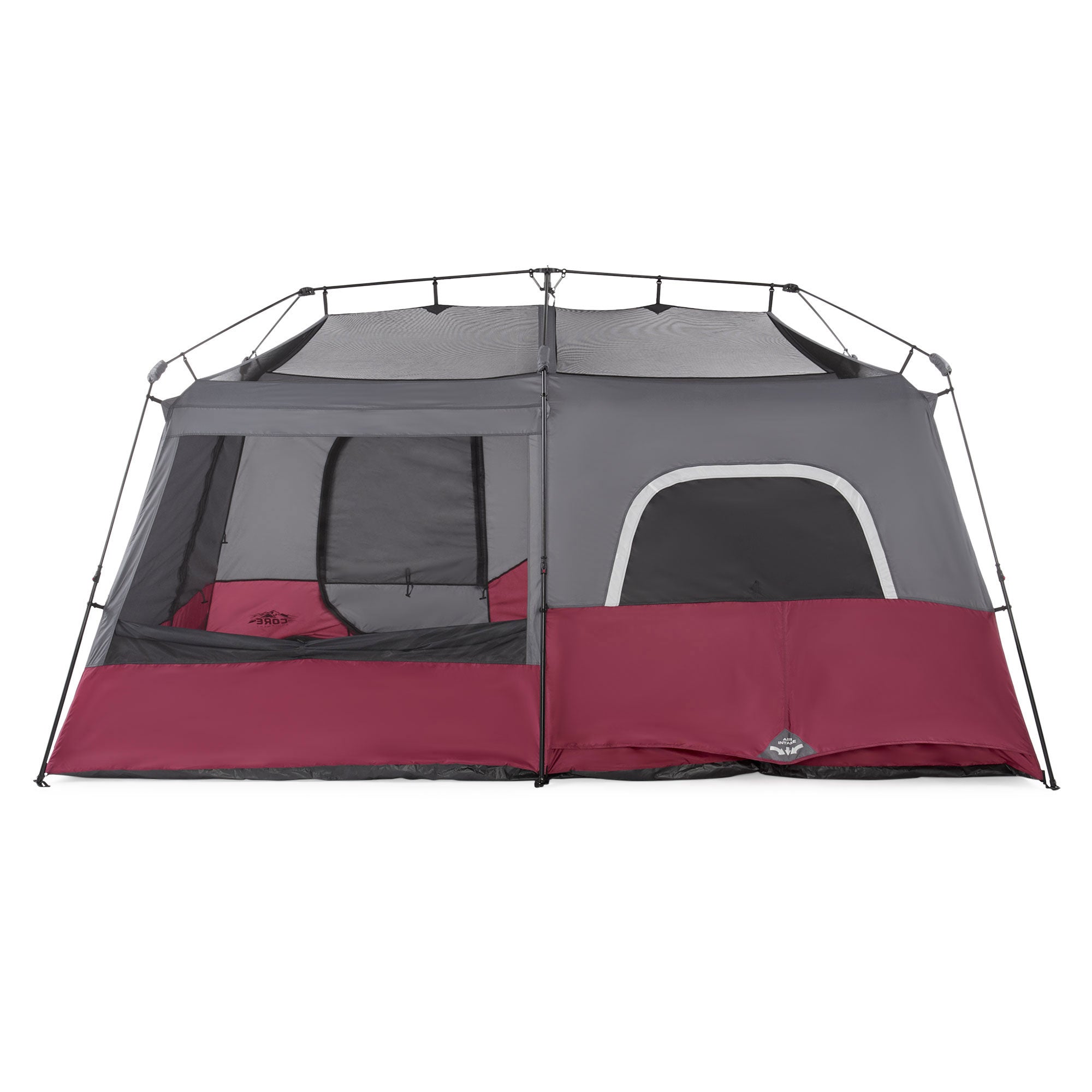 CORE Set of 2 Padded Round Folding Chair with Instant Cabin 14x9' 9 Person Tent