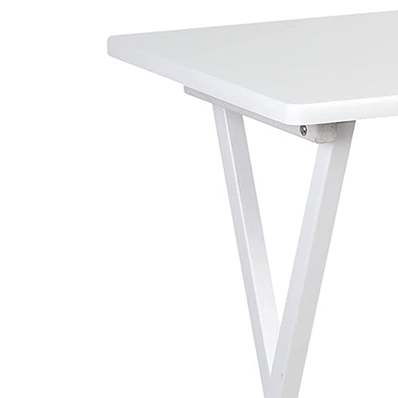 PJ Wood Portable Folding TV Snack Tray Table Desk Stand, White (4 Piece Set)