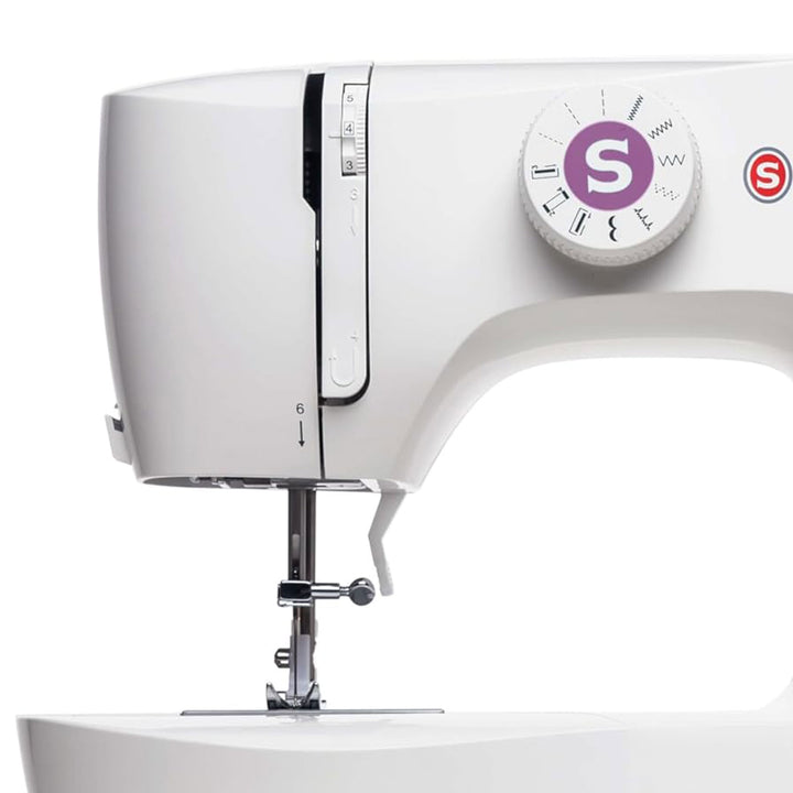 Singer Portable Steel Sewing Machine with LED Lighting and Accessories, White