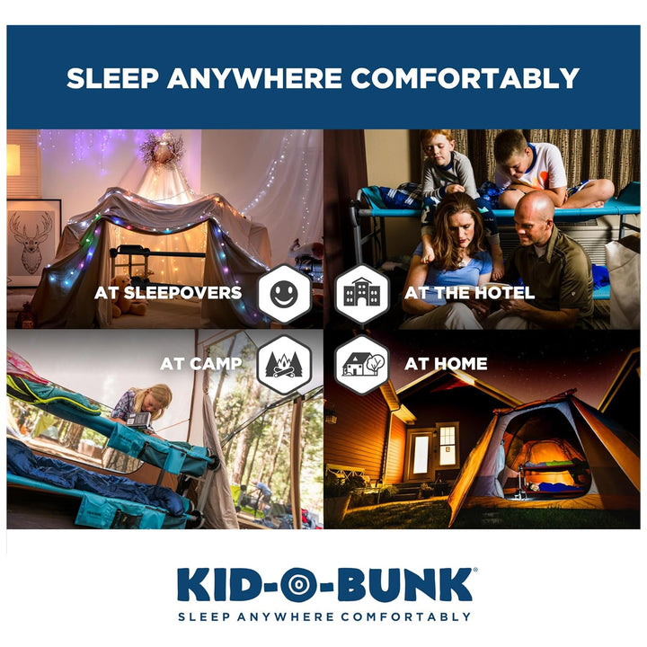 Disc-O-Bed Double Cot Kid-O-Bunk w/Storage Organizers & Carry Bag, Gray (Used) - VMInnovations