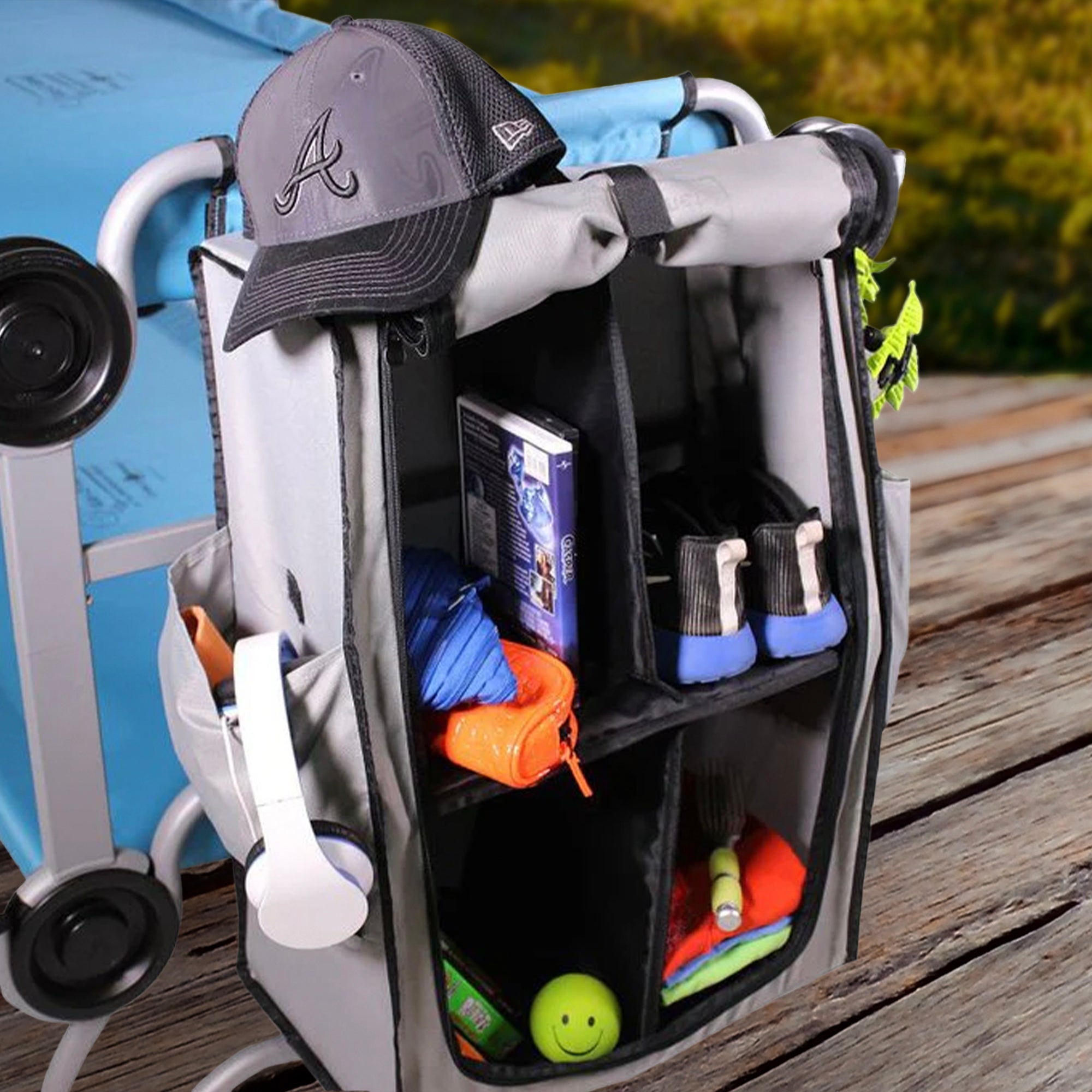 Disc-O-Bed Kid-O-Bunk Camping Cots Folding Storage Cabinet for Travel, Grey - VMInnovations