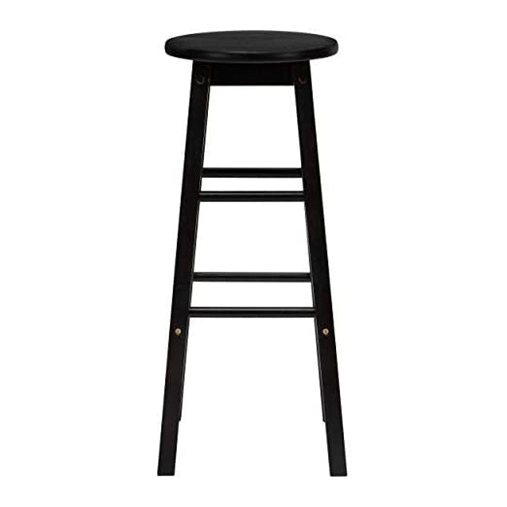 PJ Wood Classic Round Seat 24 Inch Kitchen and Counter Stools, Black (6 Pack) - VMInnovations