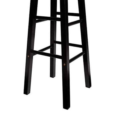 PJ Wood Classic Round Seat 24 Inch Kitchen and Counter Stools, Black (8 Pack) - VMInnovations