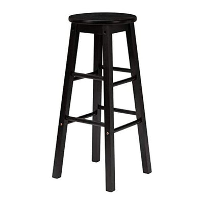 PJ Wood Classic Round Seat 24 Inch Kitchen and Counter Stools, Black (10 Pack) - VMInnovations
