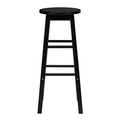 PJ Wood Classic Round Seat 24 Inch Kitchen and Counter Stools, Black (10 Pack) - VMInnovations
