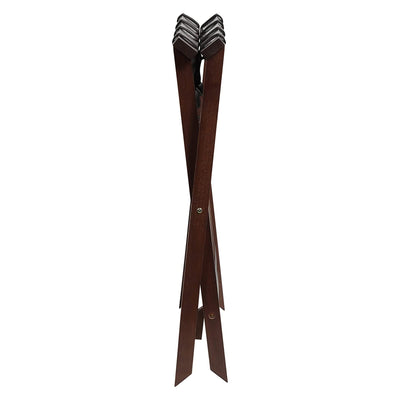 PJ Wood Hotel Style Home Folding Suitcase Luggage Rack w/Shelf, Walnut (2 Pack) - VMInnovations