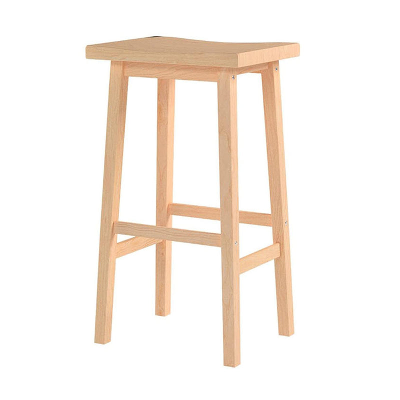 PJ Wood Classic Saddle Seat 29" Tall Kitchen Counter Stools, Natural (5 Pack)