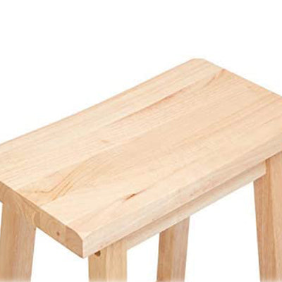 PJ Wood Classic Saddle Seat 29" Tall Kitchen Counter Stools, Natural (5 Pack) - VMInnovations