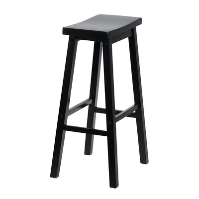PJ Wood Classic Saddle Seat 29 Inch Tall Kitchen Counter Stools, Black (6 Pack)