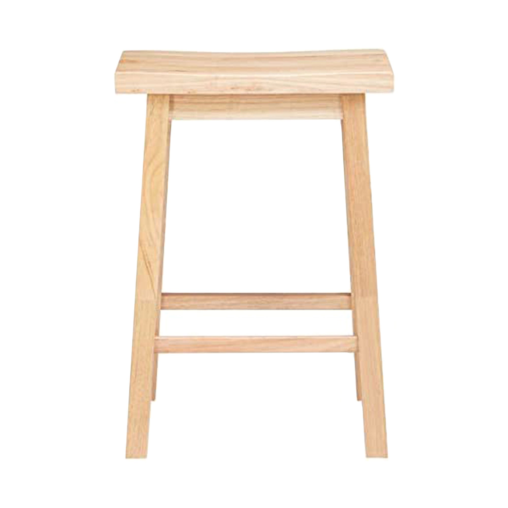 PJ Wood Classic 24 Inch Saddle Seat Kitchen Bar Counter Stool, Natural (3 Pack) - VMInnovations