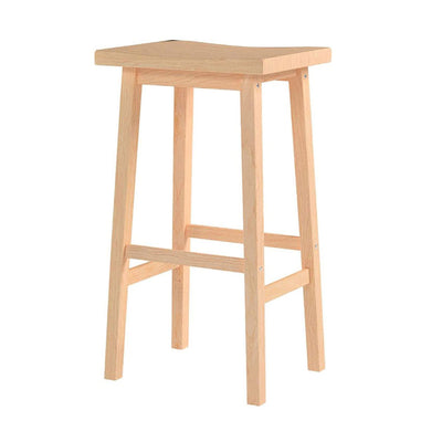 PJ Wood Classic 24 Inch Saddle Seat Kitchen Bar Counter Stool, Natural (3 Pack) - VMInnovations