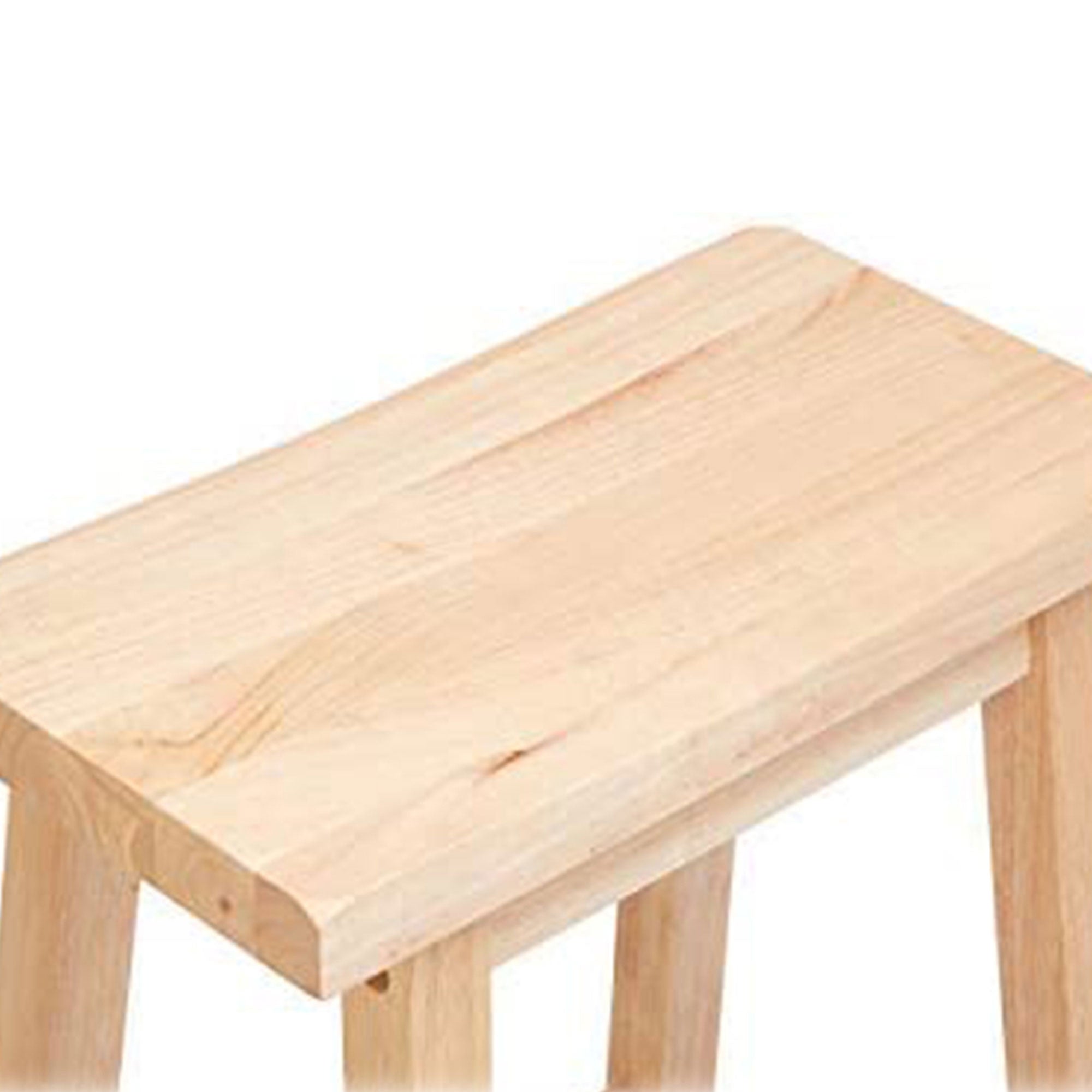 PJ Wood Classic 24 Inch Saddle Seat Kitchen Bar Counter Stool, Natural (3 Pack) - VMInnovations