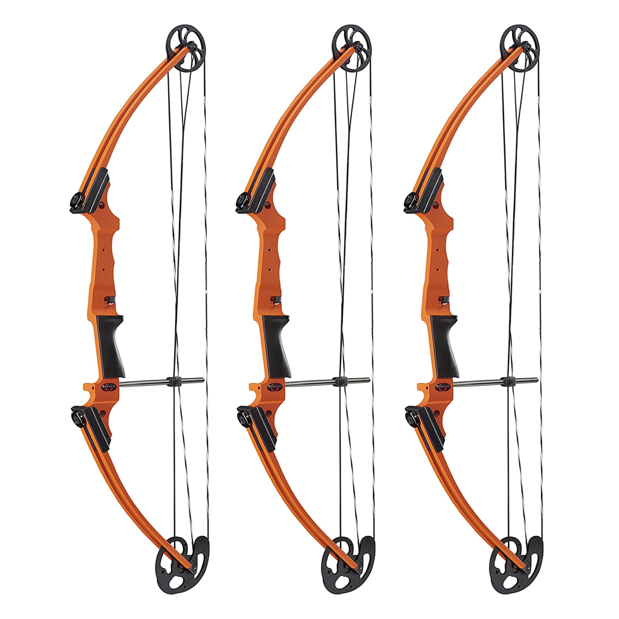 Genesis Original Archery Adjustable Right Handed Compound Bow, Orange (3 Pack)